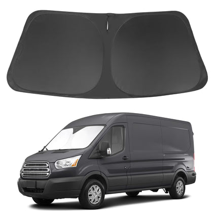 LHFLIVE front view of packaged windshield shade showing fit and protection