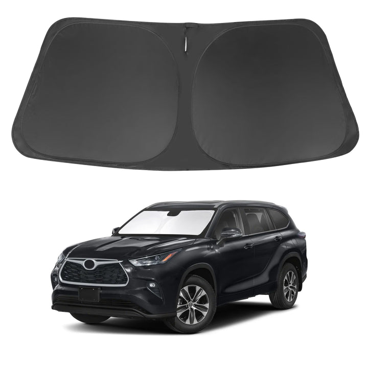 LHFLIVE front view on Highlander showing full windshield coverage and sun protection