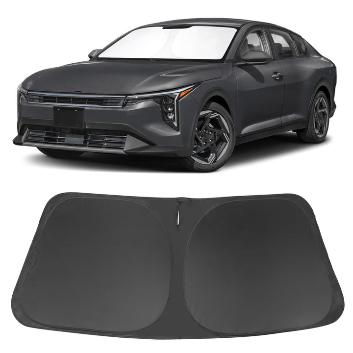 LHFLIVE front view showing perfect fit on Kia K4 windshield and full sun protection