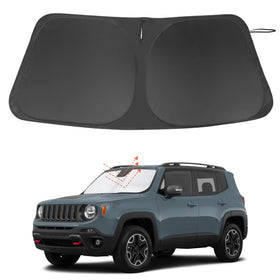 LHFLIVE front view of shade showing full windshield coverage and protection