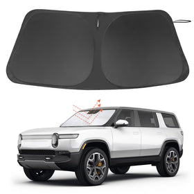LHFLIVE front view windshield shade showing full fit and coverage benefits