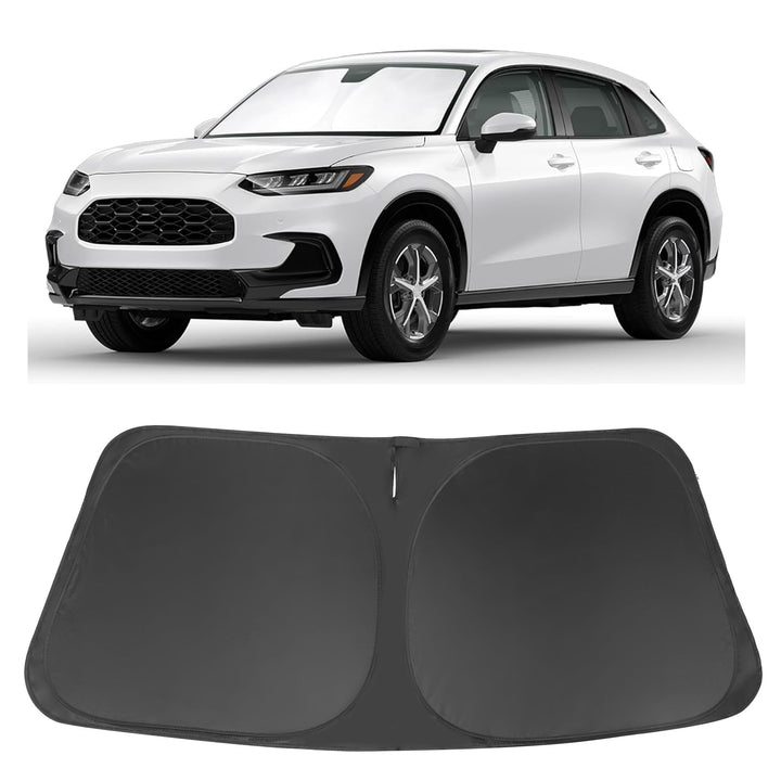 LHFLIVE windshade front packaging showing fit for Honda HR-V and easy benefits