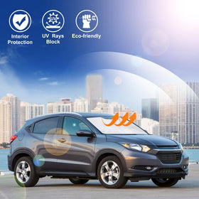 LHFLIVE lifestyle shot of parked HR-V with shade in sunny outdoor protection
