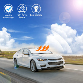 LHFLIVE lifestyle shot of parked Malibu with shade reducing heat buildup