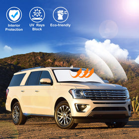 LHFLIVE lifestyle image of shaded Ford Expedition parked to keep cabin cool