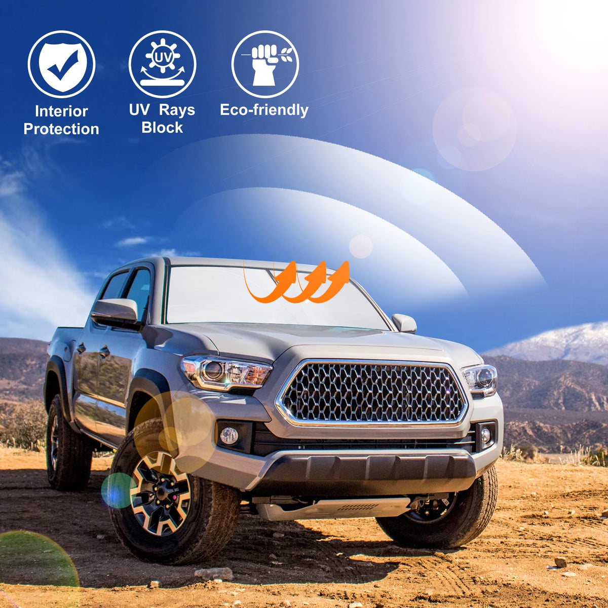 LHFLIVE in a parked Tacoma in sunlight showing protection of interior surfaces