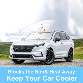 LHFLIVE lifestyle image of CR-V with shade under bright sun illustrating protected cabin
