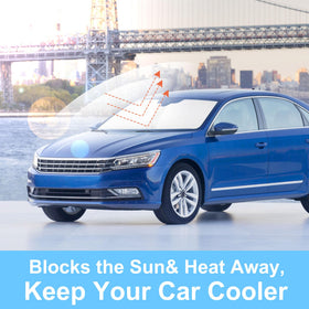 LHFLIVE shade in parked Passat providing cool interior and protection