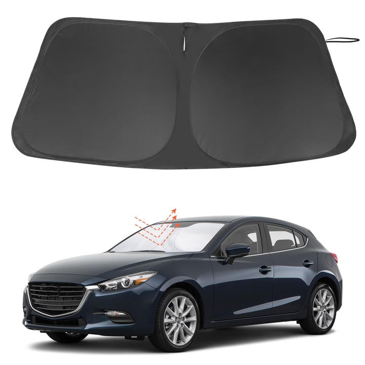 LHFLIVE front view installed on Mazda 3 shows full coverage and sun protection