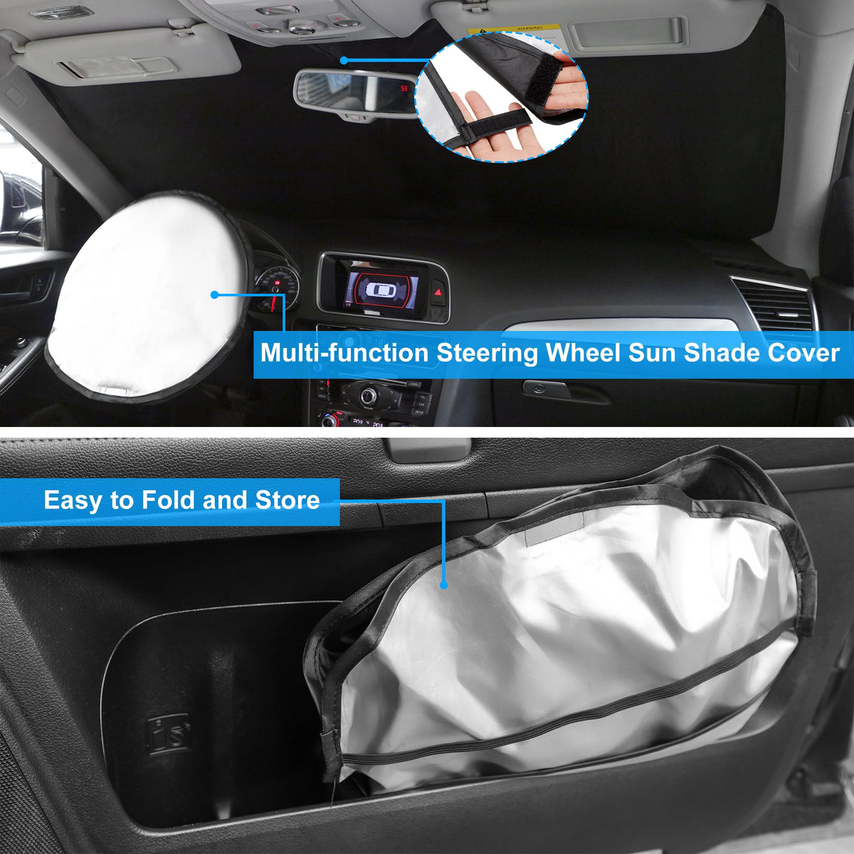 LHFLIVE next to dashboard showing accurate size and full windshield coverage