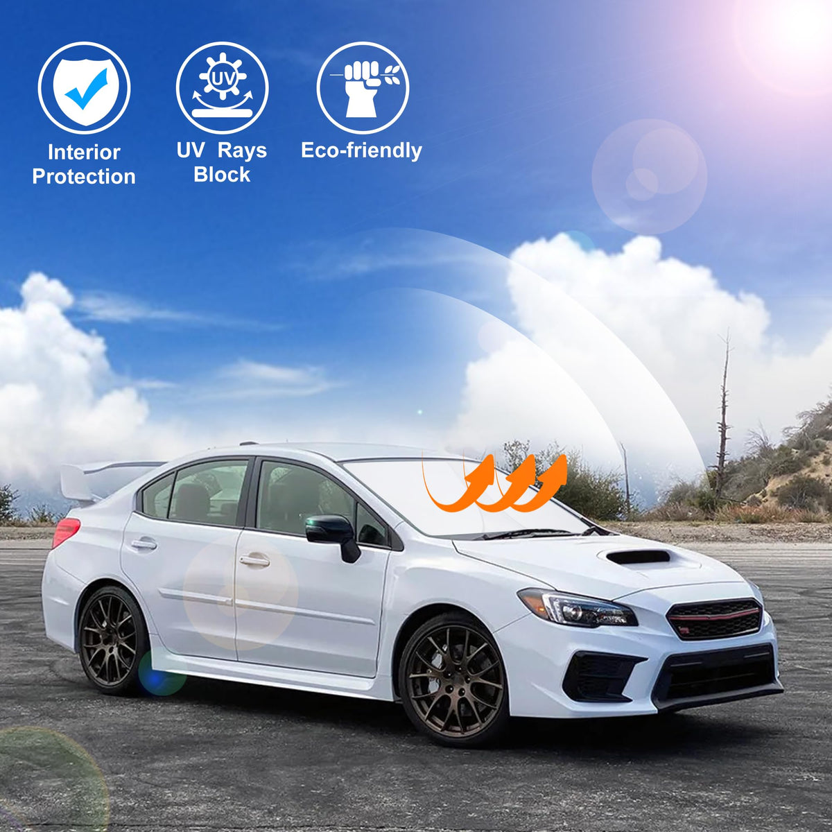 LHFLIVE beside WRX dashboard showing custom fit that protects dash and seats