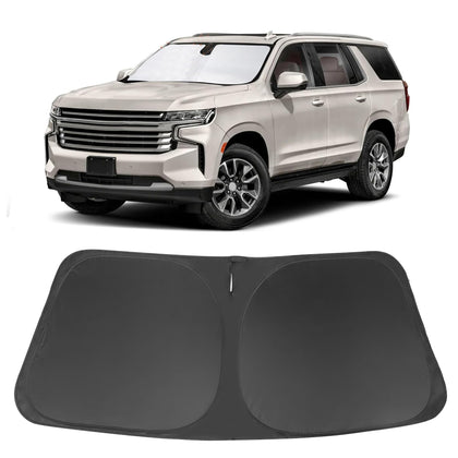 LHFLIVE front view installed on Tahoe windshield showing full coverage and cooling benefit
