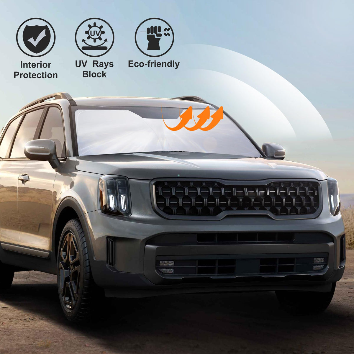 LHFLIVE lifestyle shot of Telluride parked outdoors with shade protecting interior