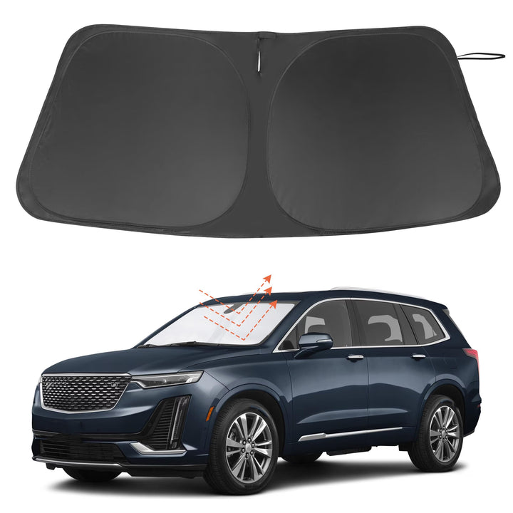 LHFLIVE front view showing custom fit on Cadillac XT6 windshield and heat reduction