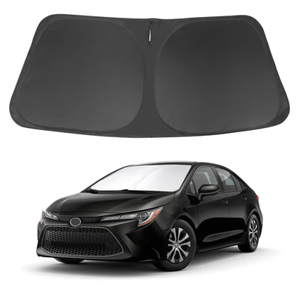 LHFLIVE front view on Corolla showing full windshield coverage and sun protection