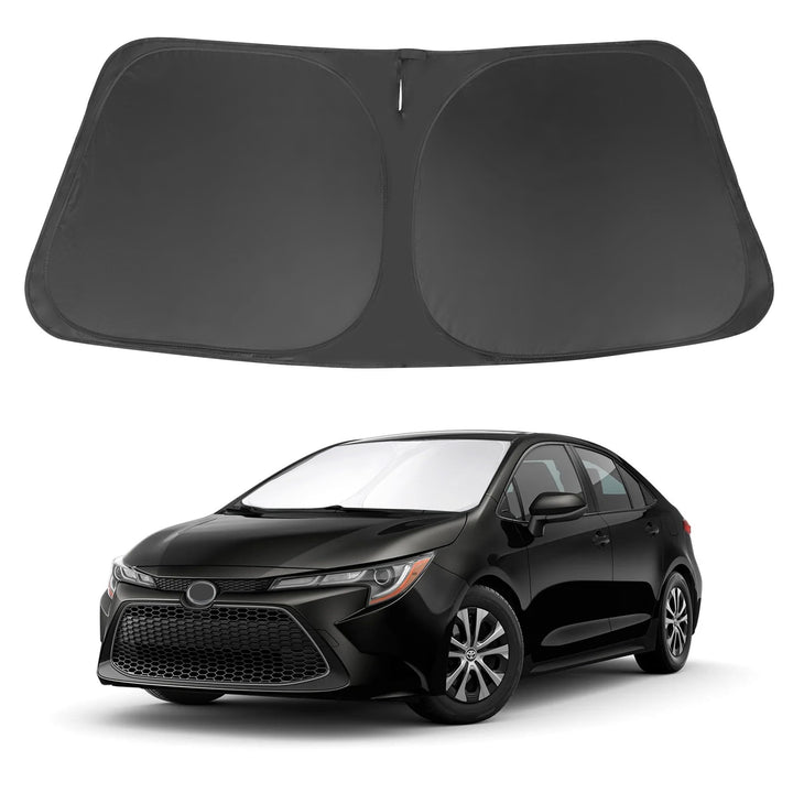 LHFLIVE front view on Corolla showing full windshield coverage and sun protection