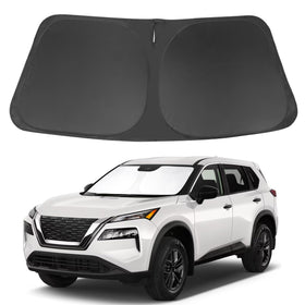 LHFLIVE front view of custom-fit windshield shade showing full coverage benefit