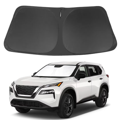 LHFLIVE front view of custom-fit windshield shade showing full coverage benefit