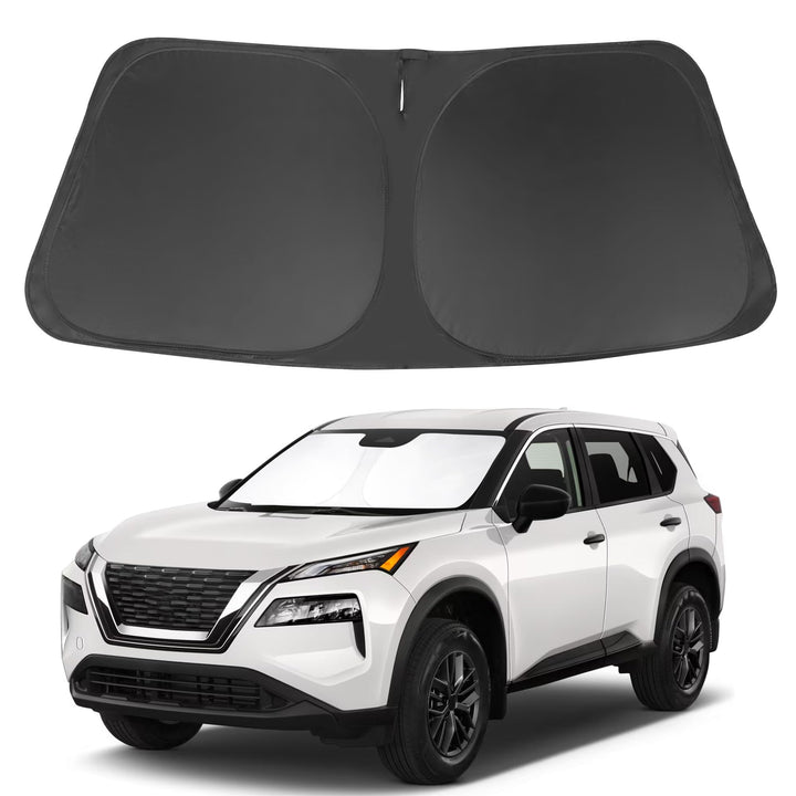 LHFLIVE front view of custom-fit windshield shade showing full coverage benefit