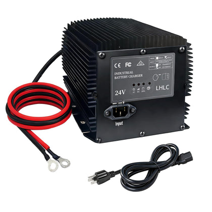 LHLC front panel view showing controls and sturdy case for reliable charging