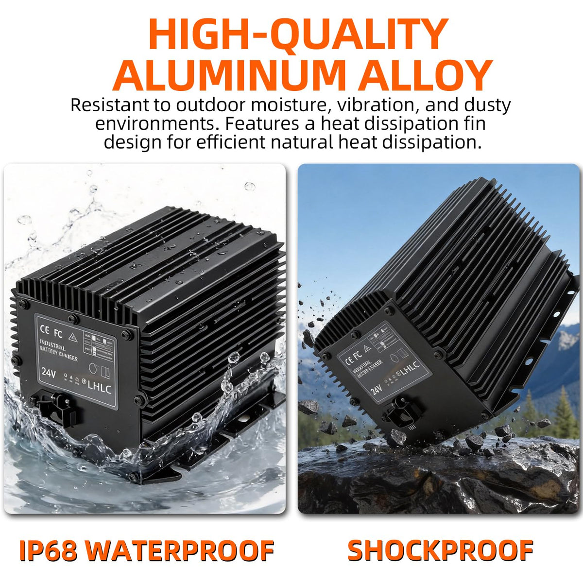 LHLC sealed housing showing IP68 weatherproof protection against spray