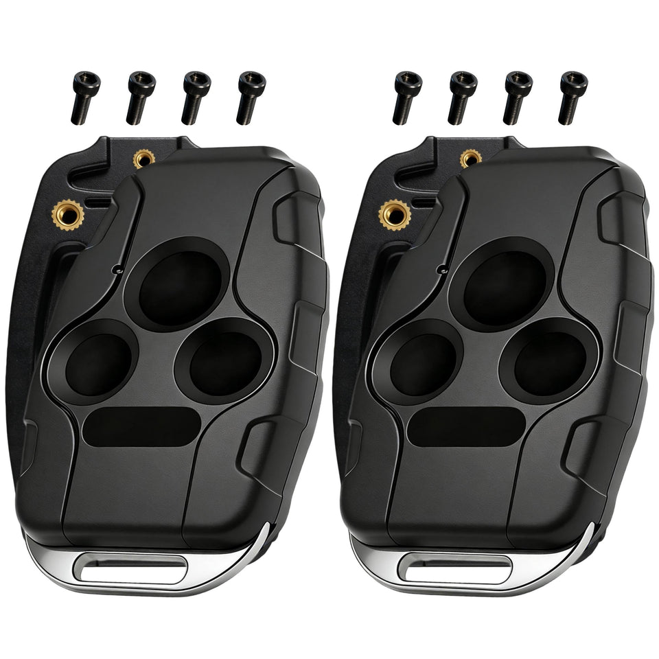 LHYYKJ front view of replacement key fob shell showing button layout and fit benefit
