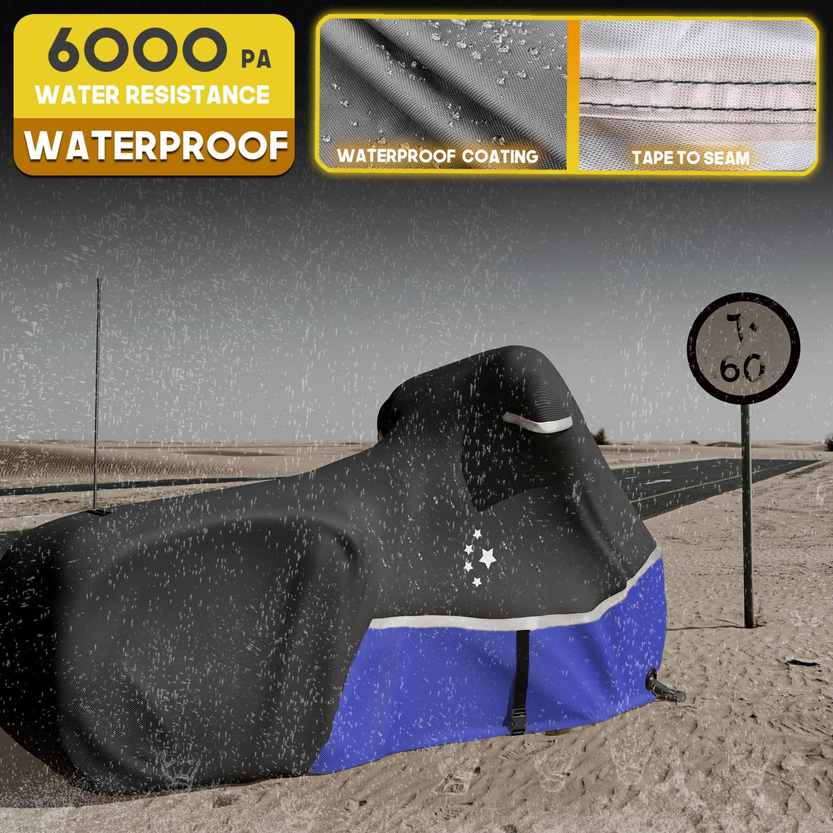 LI LIBZAKI seam with waterproof strip preserving bike finish from rain