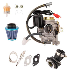 LIAMTU carburetor front assembly showing mounting flanges and choke for reliable fit