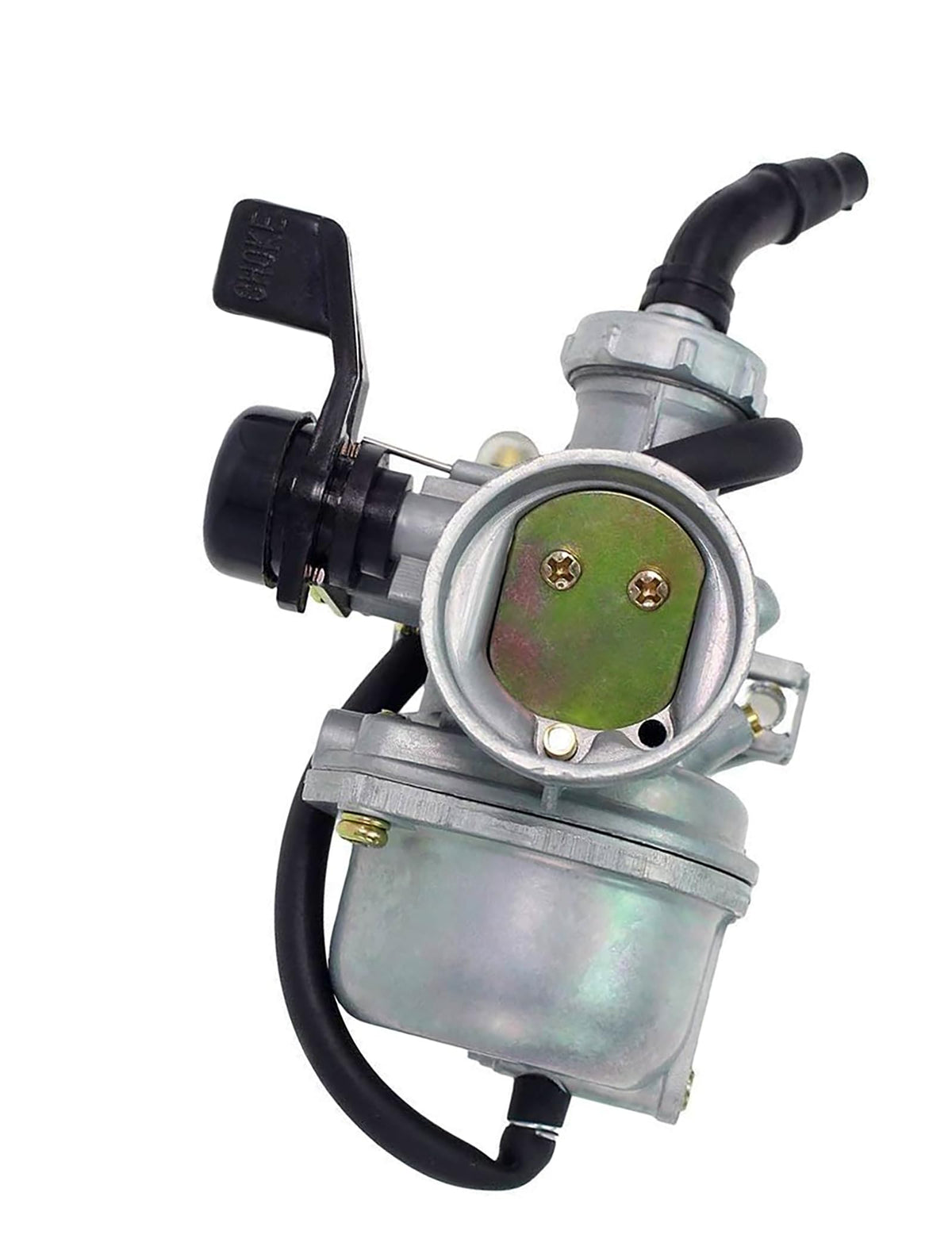 LIAMTU carburetor mounted to intake flange demonstrating bolt spacing and secure fit