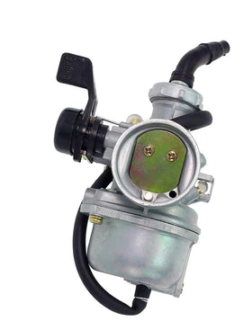 LIAMTU carburetor mounted to intake flange demonstrating bolt spacing and secure fit