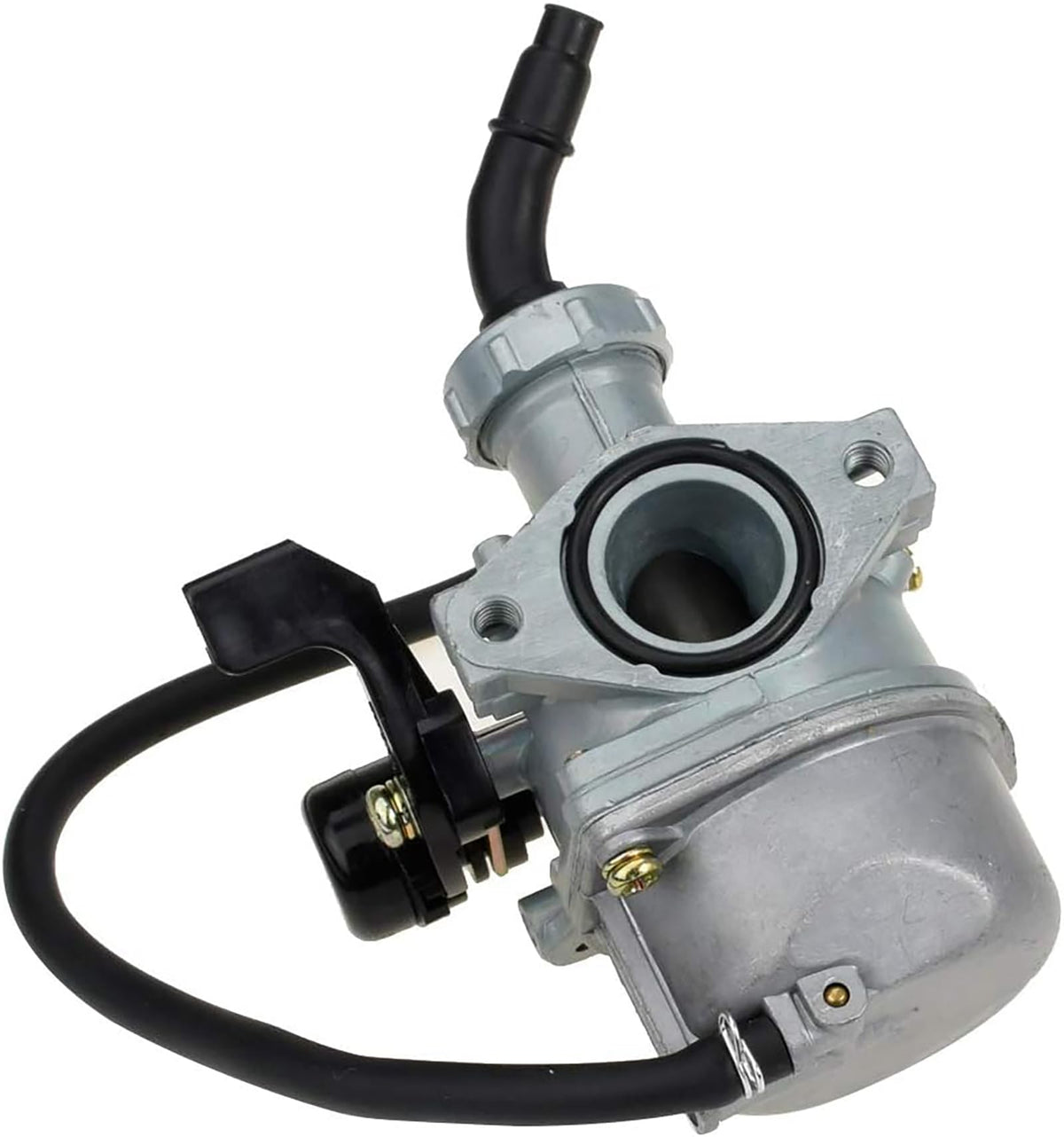 LIAMTU carburetor side view with cable choke visible for straightforward cold starts