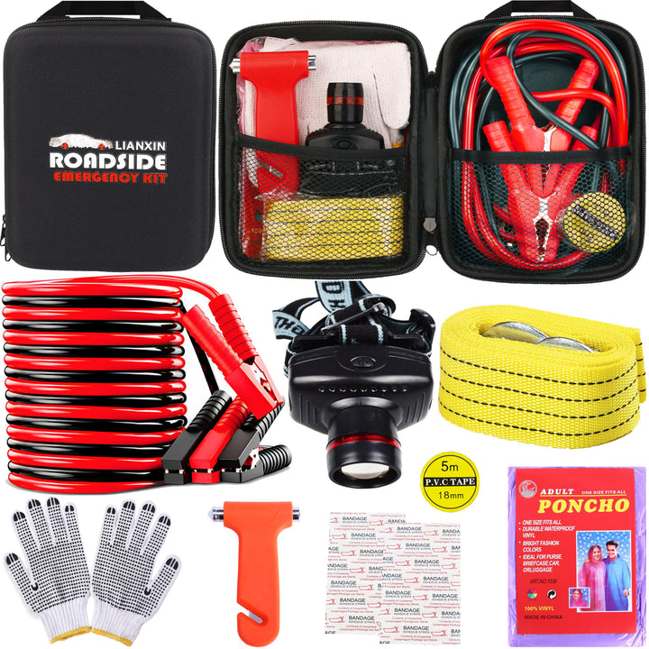 LIANXIN front view of packed emergency kit showing compact storage and quick access