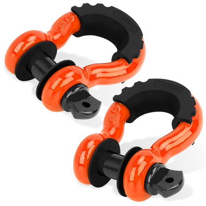 LIBERRWAY orange front view showing two D-ring shackles for quick identification and safety