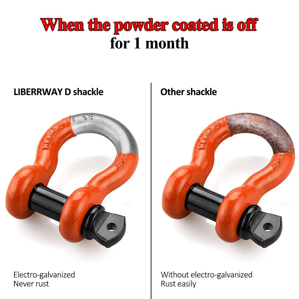 LIBERRWAY black isolator and washer fitted to shackle reducing rattle and protecting finish