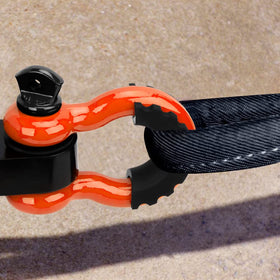 LIBERRWAY shackle beside tape measure demonstrating dimensions and scale for fit confirmation