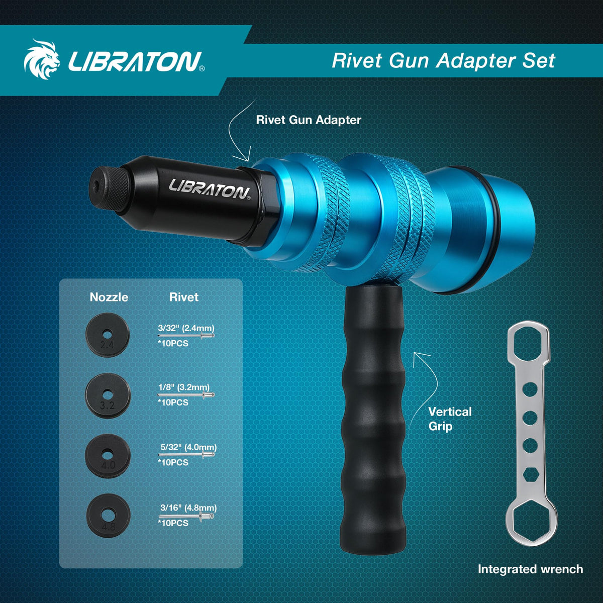 LIBRATON adapter side with vertical handle offering stable control