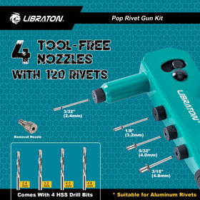 LIBRATON aluminum rivets pile with various sizes ready for multiple applications