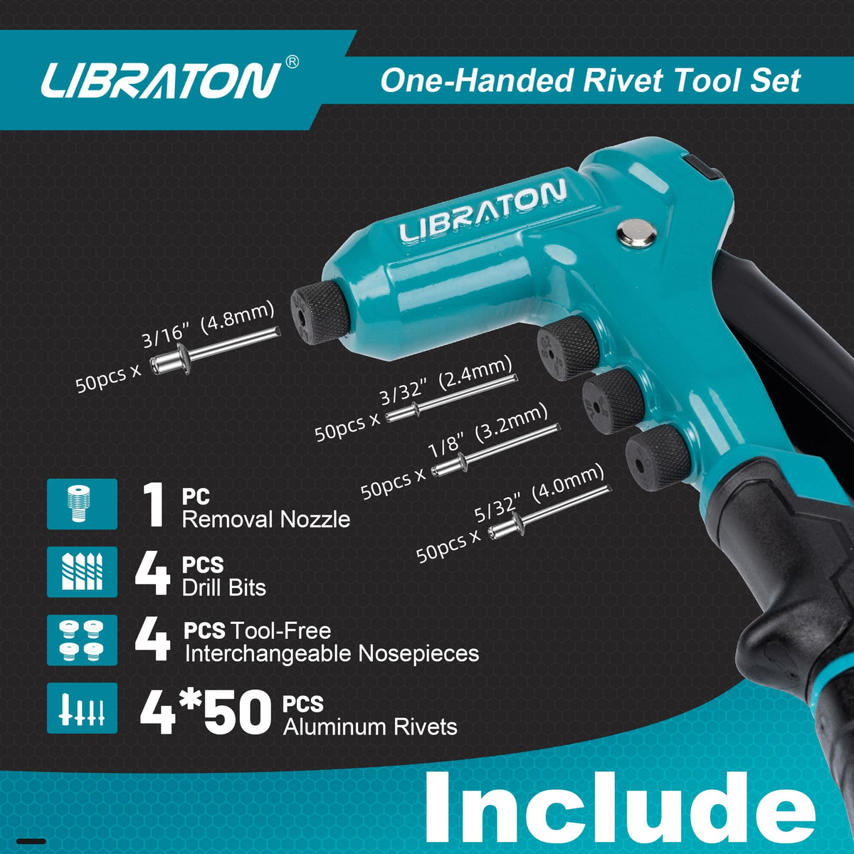 LIBRATON close-up of aluminum alloy body showing durable lightweight construction