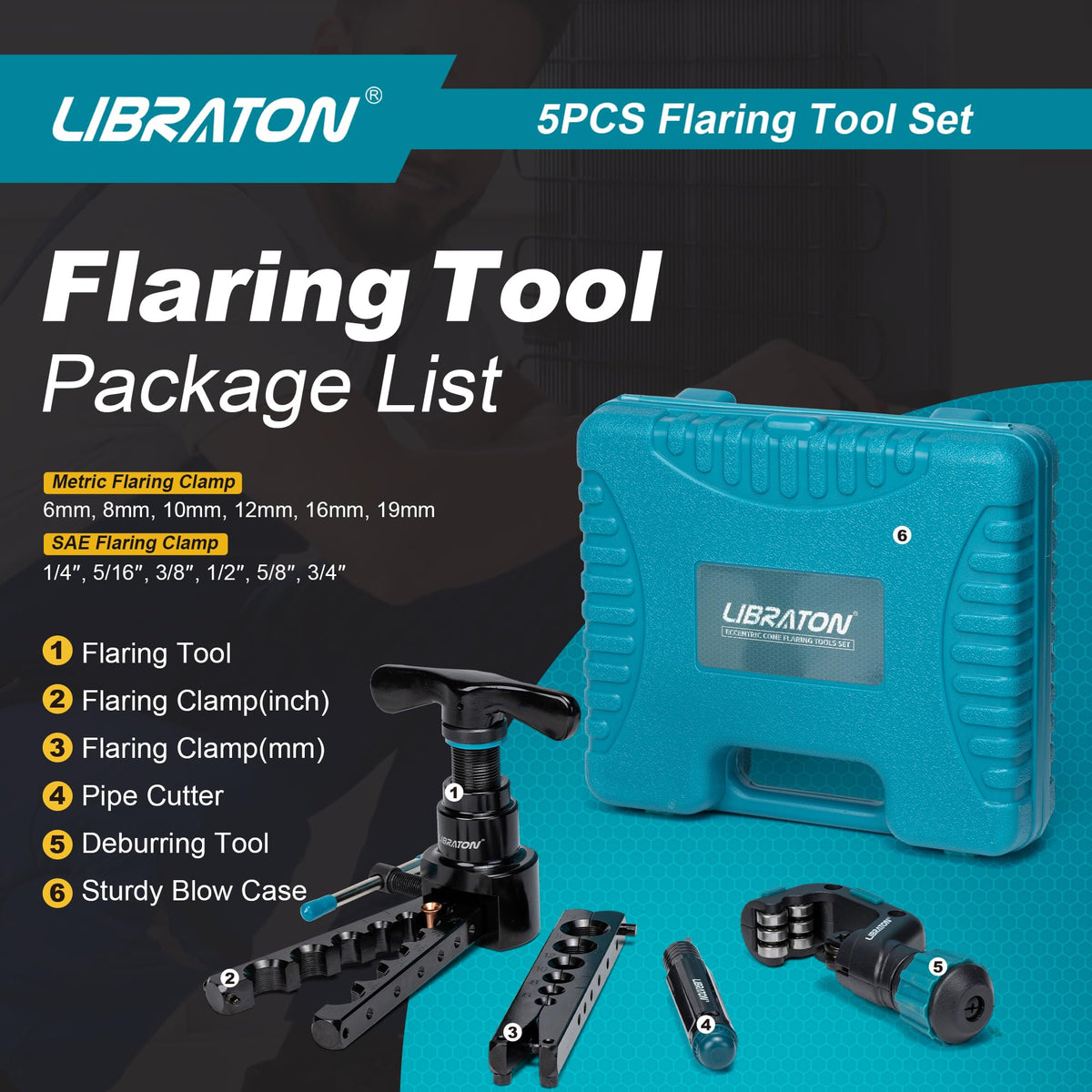 LIBRATON finished 45° flare on copper tube highlighting smooth sealing surface