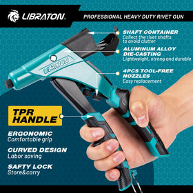LIBRATON TPR ergonomic handle close-up for reduced hand fatigue