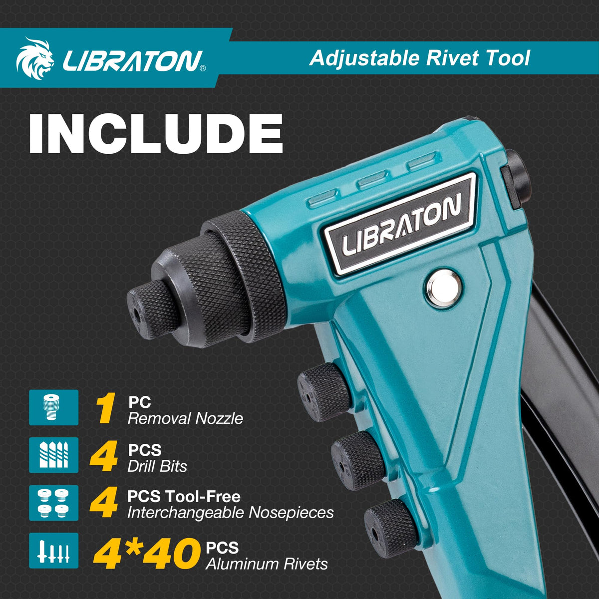 LIBRATON ergonomic TPR handle close-up highlighting comfort and reduced hand strain