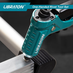 LIBRATON rivet gun setting rivet on automotive trim demonstrating practical use