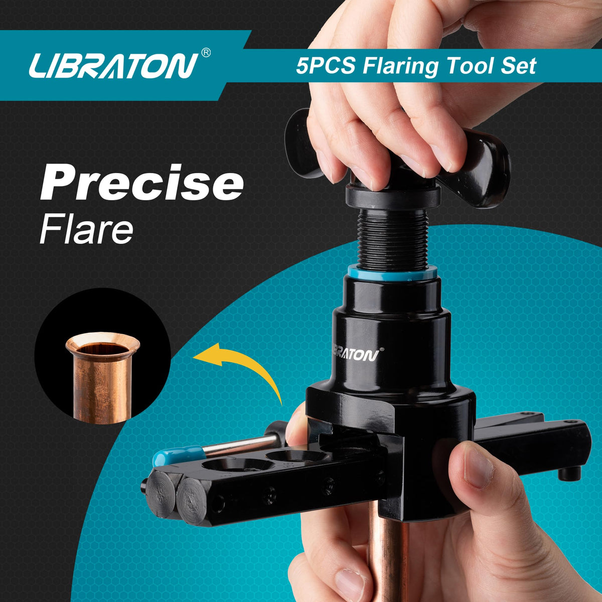 LIBRATON kit held in hand to show compact size and easy jobsite handling