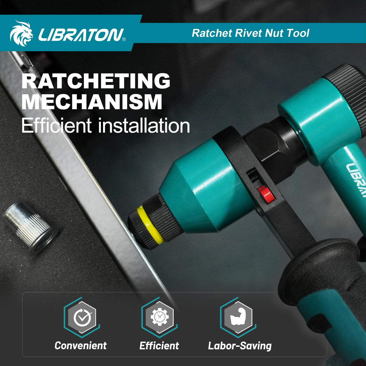 LIBRATON ratchet mechanism detail demonstrating smooth, efficient pulling