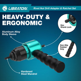 LIBRATON ratchet wrench used manually for controlled rivnut setting