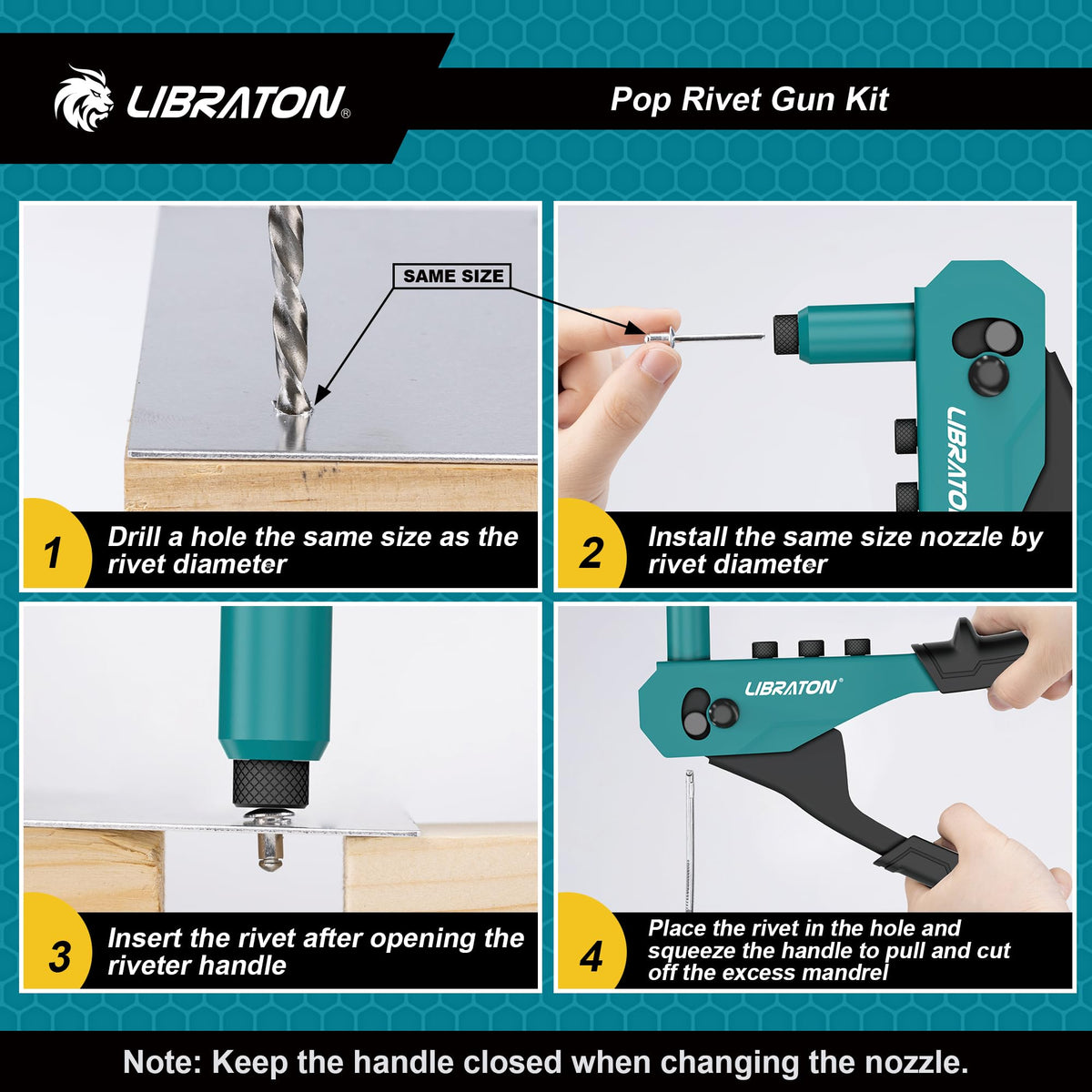 LIBRATON handle closeup with TPR grip delivering comfortable leverage