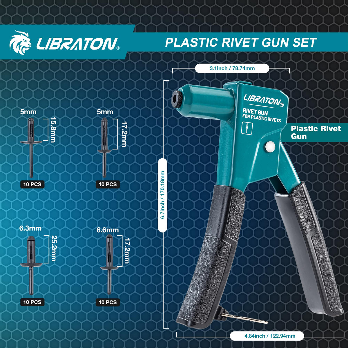 LIBRATON close-up of low-profile head demonstrating tight-space access and surface protection