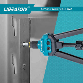LIBRATON tool next to ruler showing 16-inch handle scale for better leverage