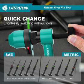 LIBRATON close-up of mandrel with quick-change system for fast swaps
