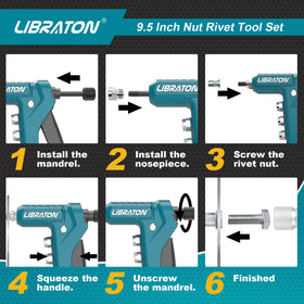 LIBRATON next to ruler showing 9.5-inch scale for leverage benefit